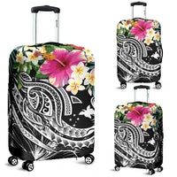 Papua New Guinea Polynesian Luggage Covers - Summer Plumeria (Black) - Polynesian Pride