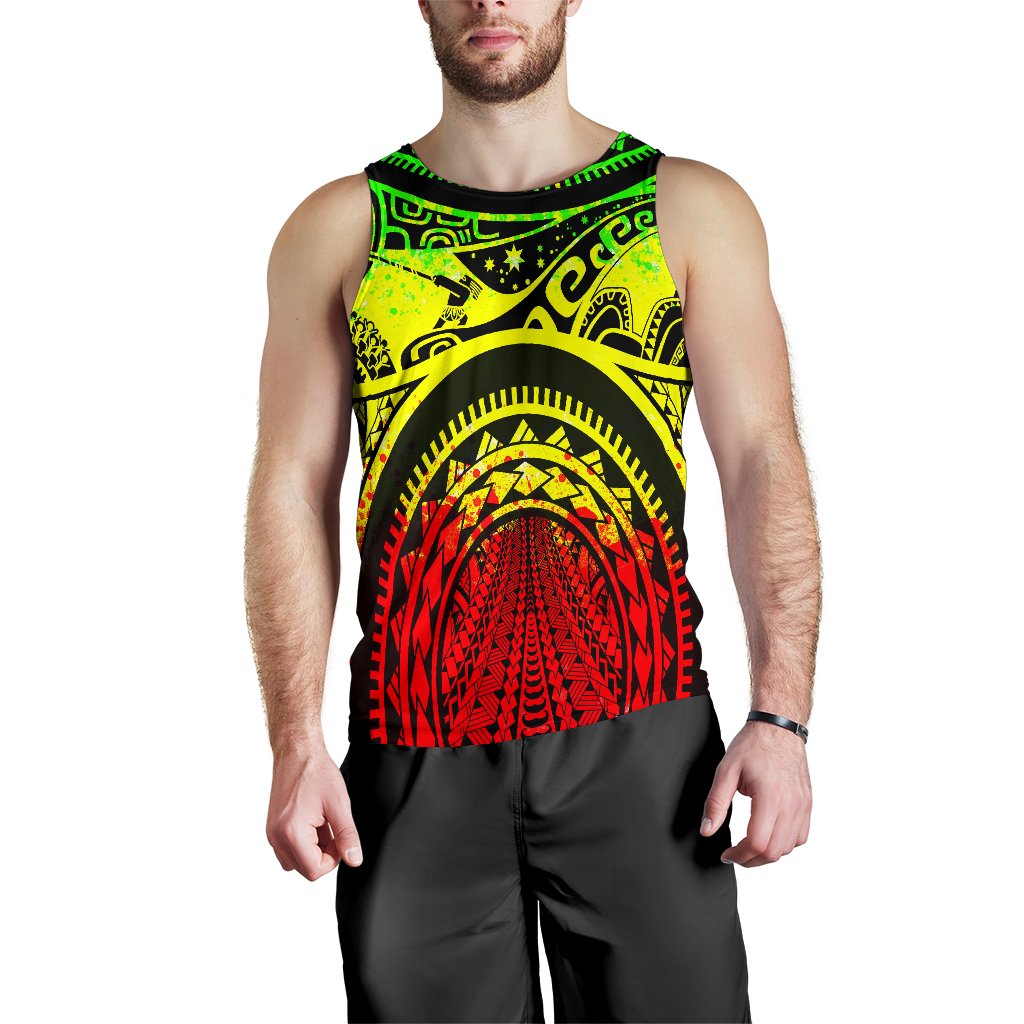 Polynesian Men's Tank Top, Maui Tattoo Polynesian Patterns (Reggae) - Polynesian Pride