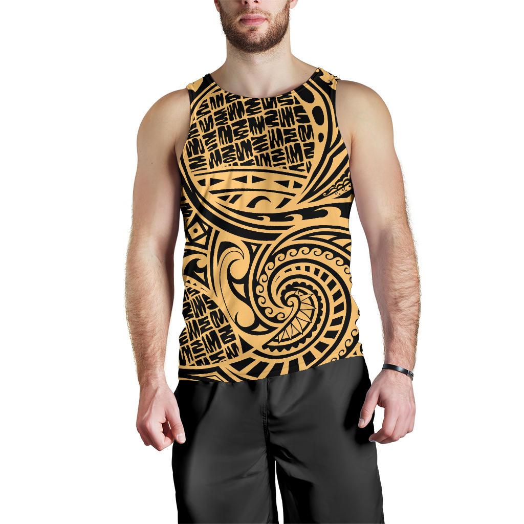 Polynesian Men Tank Top 07 Black-Gold - Polynesian Pride