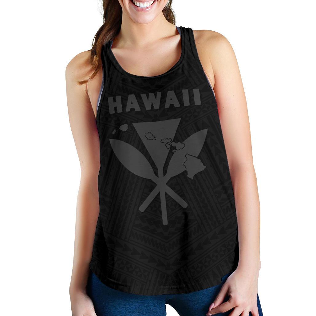 Hawaii Kanaka Polynesian Women's Racerback Tank Grey - Polynesian Pride