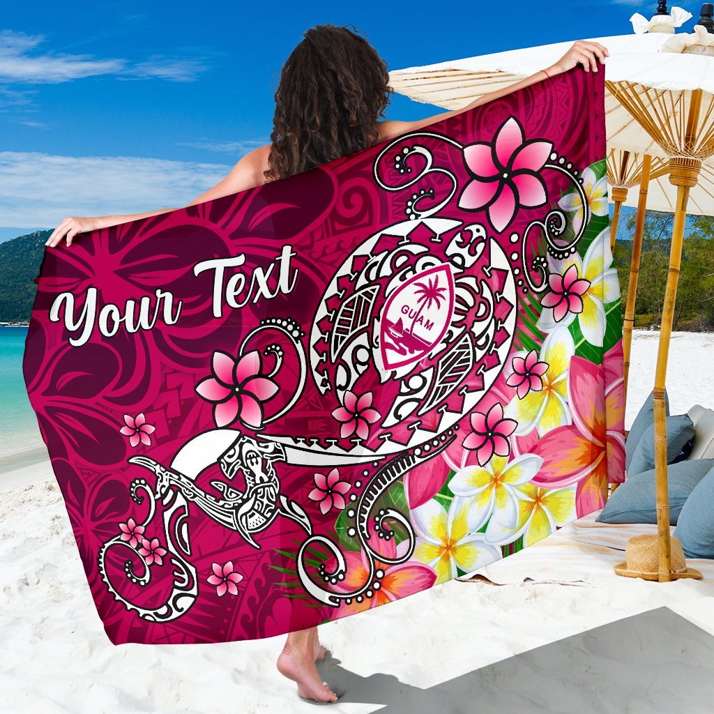 Guam Custom Personalised Sarong - Turtle Plumeria (Pink) One Style One Size Pink - Polynesian Pride