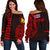 Hawaii Kanaka Polynesian Personalized Women's Off Shoulder Sweater - Red Red - Polynesian Pride