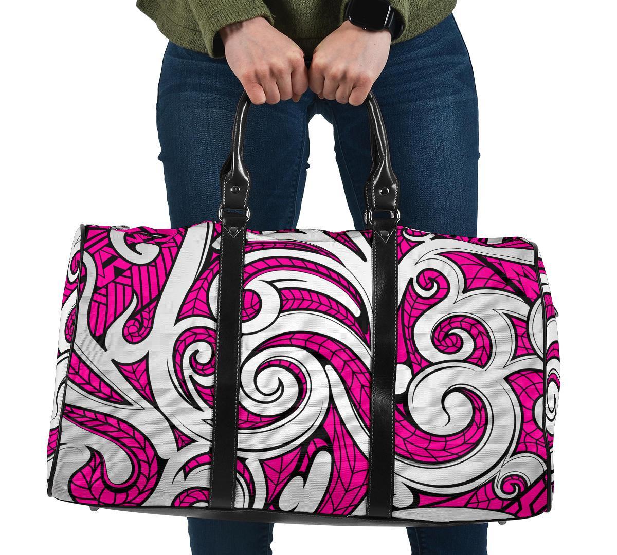 Polynesian Maori Ethnic Ornament Pink Hawaii Travel Bag Travel Bag One size Pink - Polynesian Pride
