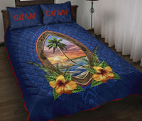 Guam Quilt Bed Set - Guam Coat Of Arms Hibiscus - Polynesian Pride