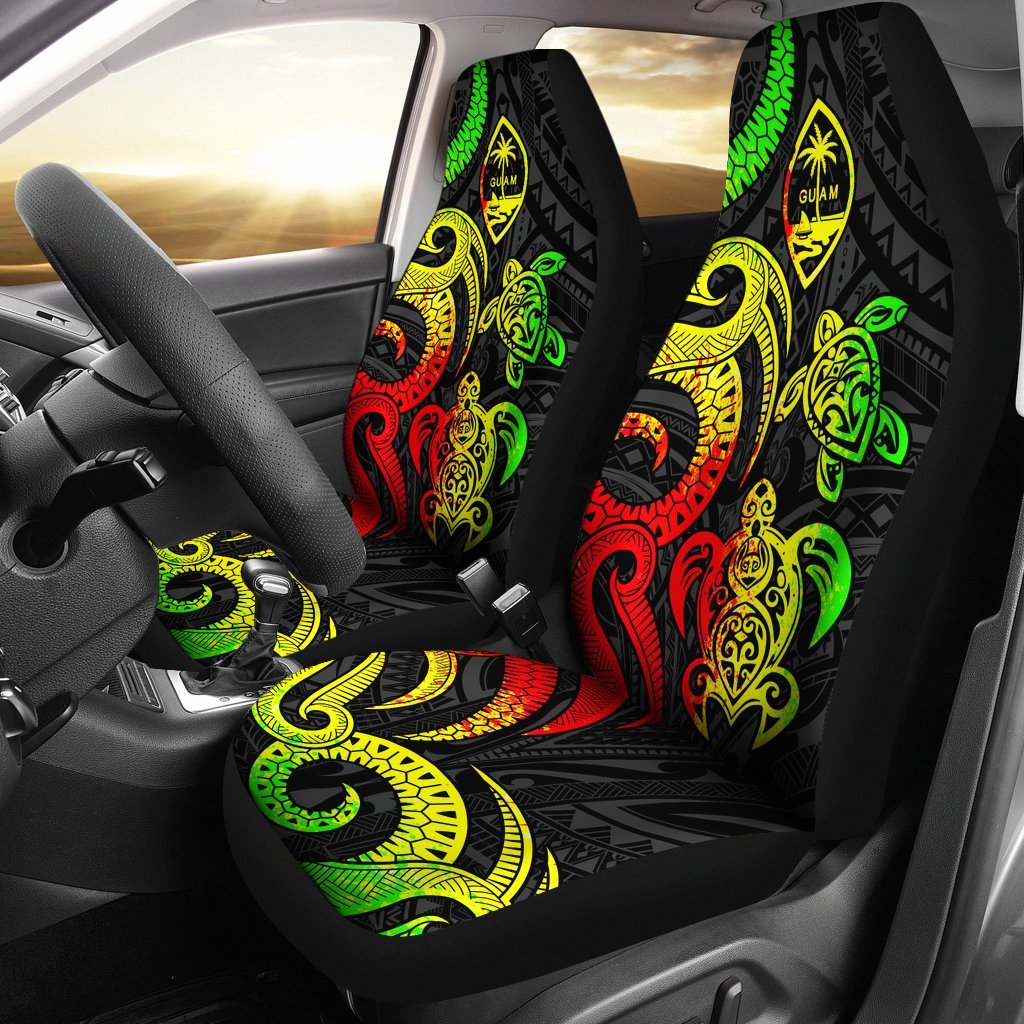Guam Polynesian Car Seat Covers - Reggae Tentacle Turtle Universal Fit Reggae - Polynesian Pride