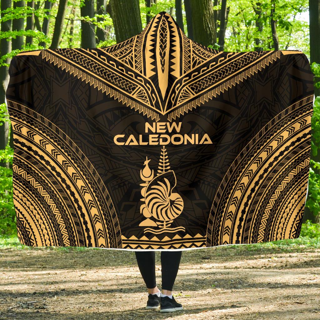 New Caledonia Polynesian Chief Hooded Blanket - Gold Version Hooded Blanket Gold - Polynesian Pride