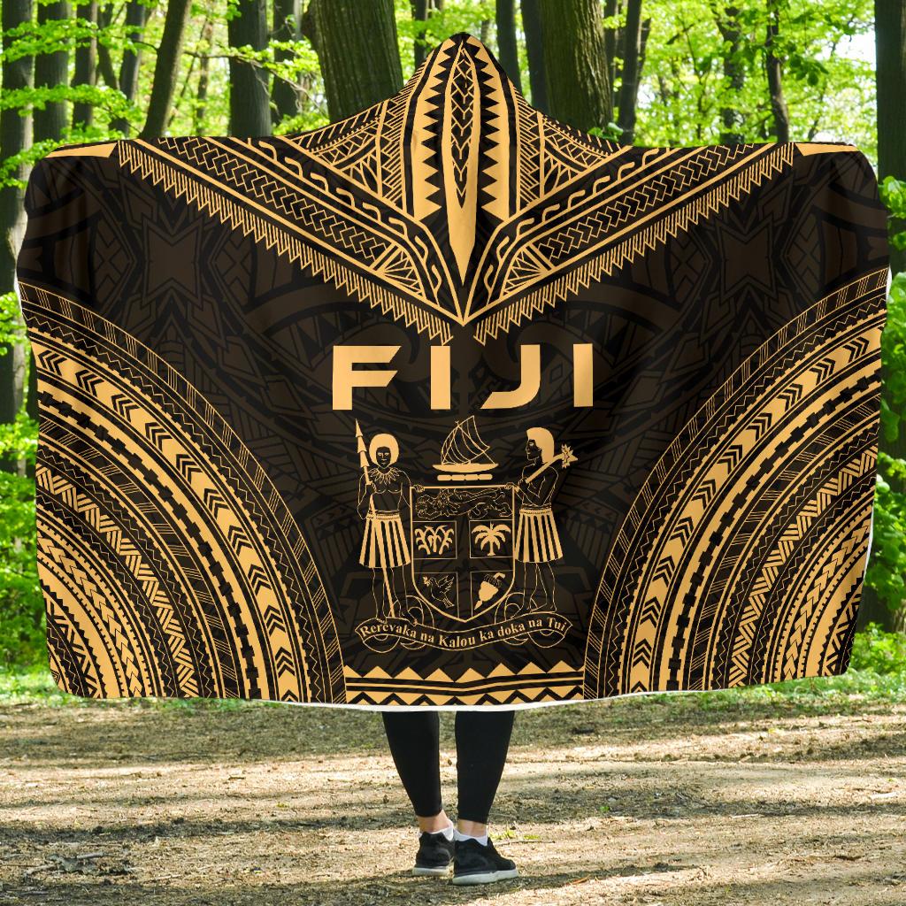 Fiji Polynesian Chief Hooded Blanket - Gold Version Hooded Blanket Gold - Polynesian Pride