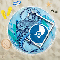 Yap State Beach Blanket - Custom Personalised Turtle Under The Sea Style Beach Blanket - Yap State One Size Blue - Polynesian Pride