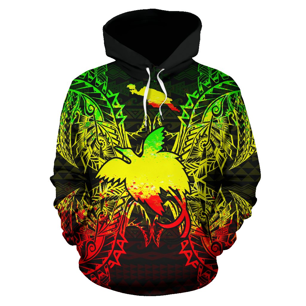 Papua New Giunea Polynesian ll Over Hoodie Map Reggae - Polynesian Pride