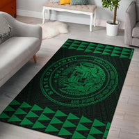 Kakau Seal Of Hawaii Polynesian - Green Rug Green - Polynesian Pride