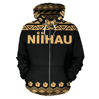 Niihau All Over Zip up Hoodie Polynesian Turtle Hoodie - Polynesian Pride