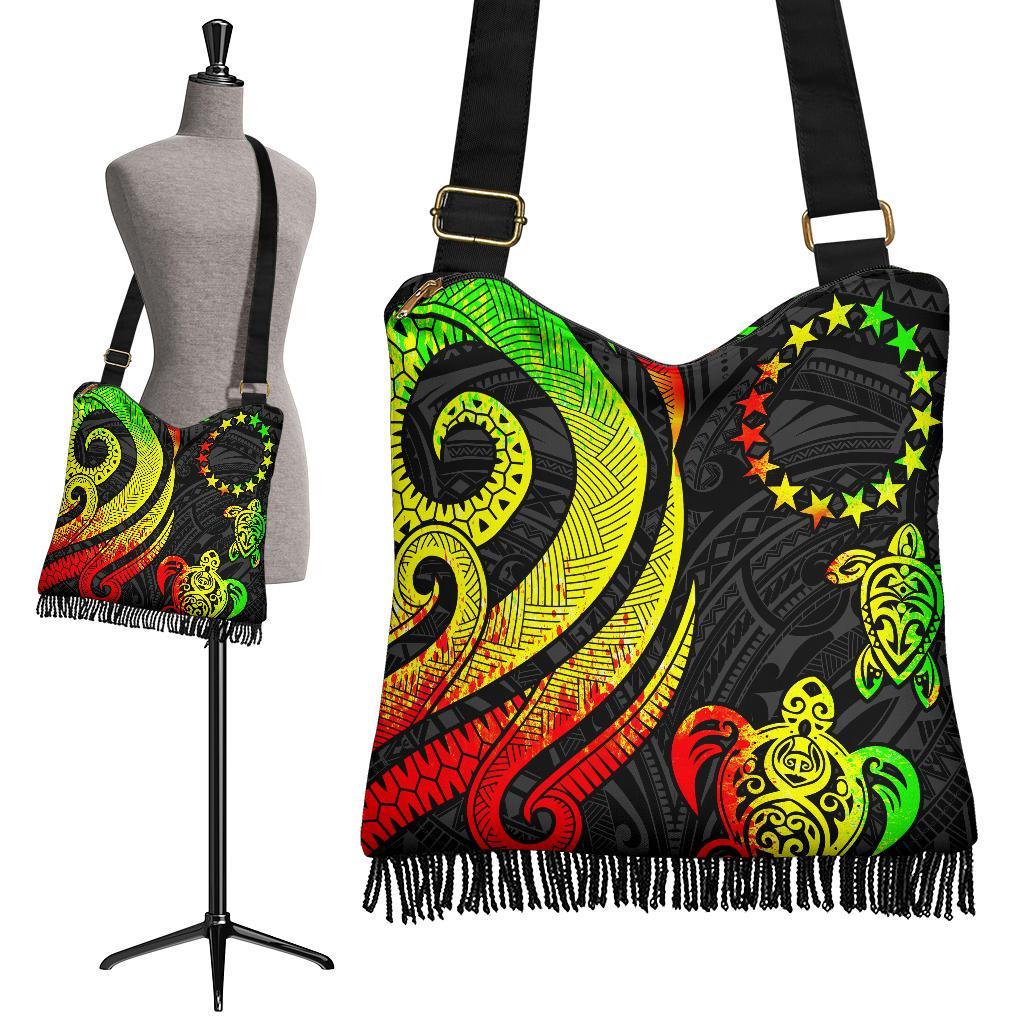 Cook Islands Boho Handbag - Reggae Tentacle Turtle Boho Handbag One Size Reggae - Polynesian Pride
