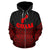 Guam Polynesian Zip up Hoodie Red Black Pride Map and Seal - Polynesian Pride