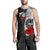 Tahiti Polynesian Men's Tank Top - Coat Of Arm With Hibiscus White - Polynesian Pride