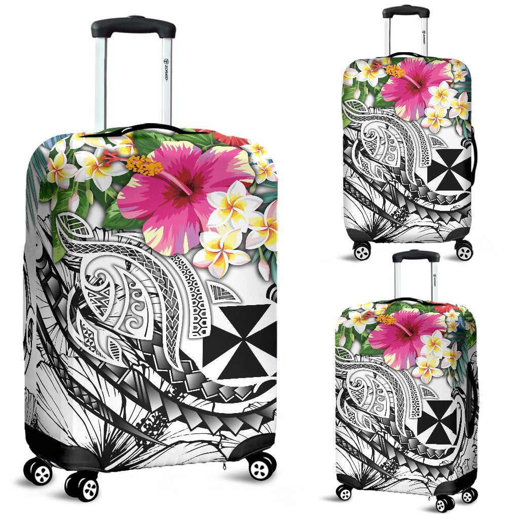 Wallis and Futuna Polynesian Luggage Covers - Summer Plumeria (White) - Polynesian Pride