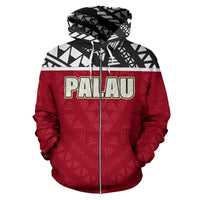 Palau All Over Zip up Hoodie Polynesian Red Version - Polynesian Pride