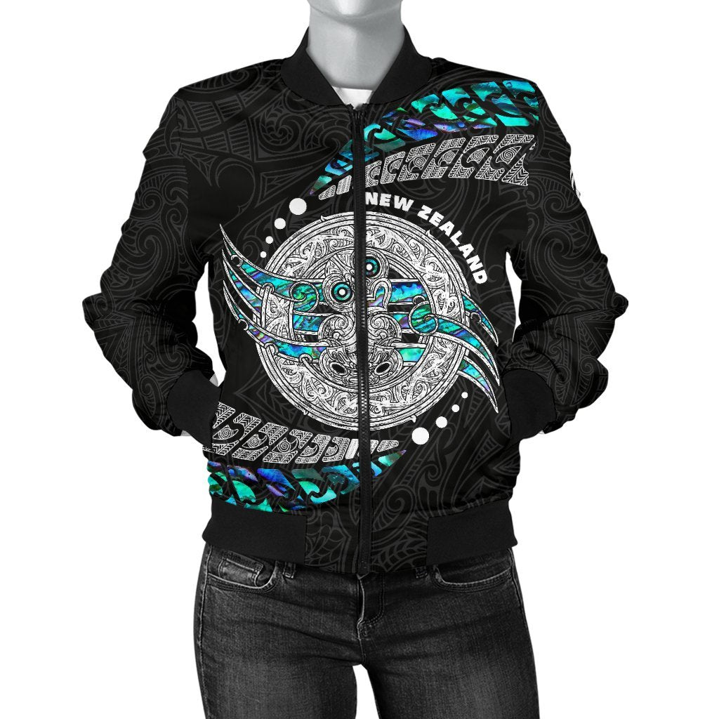 (Custom Personalised) Maori Women's Bomber Jacket Hei Tiki Sport Style - Custom Text and Number Art - Polynesian Pride
