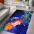 Kosrae Custom Personalised Area Rug - Humpback Whale with Tropical Flowers (Blue) Blue - Polynesian Pride