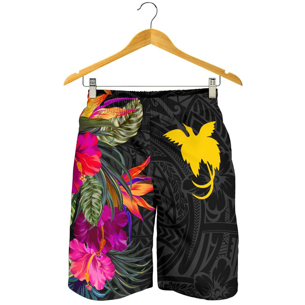 Papua New Guinea All Over Print Men's Shorts - Hibiscus Polynesian Pattern - Polynesian Pride