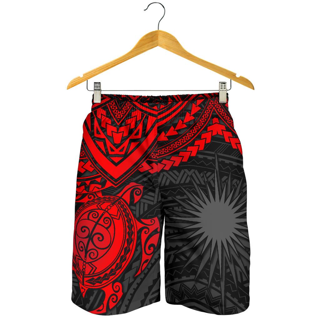 Marshall Islands Polynesian Shorts (Men) - Red Turtle Red - Polynesian Pride