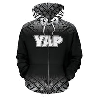 Yap All Over Zip up Hoodie Black Fog Style - Polynesian Pride