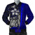 Chuuk Micronesian Men's Bomber Jackets Blue - Turtle With Hook Blue - Polynesian Pride