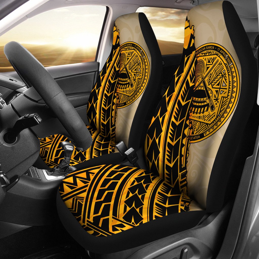 American Samoa Car Seat Covers - Polynesian Wild Style Universal Fit Gold - Polynesian Pride
