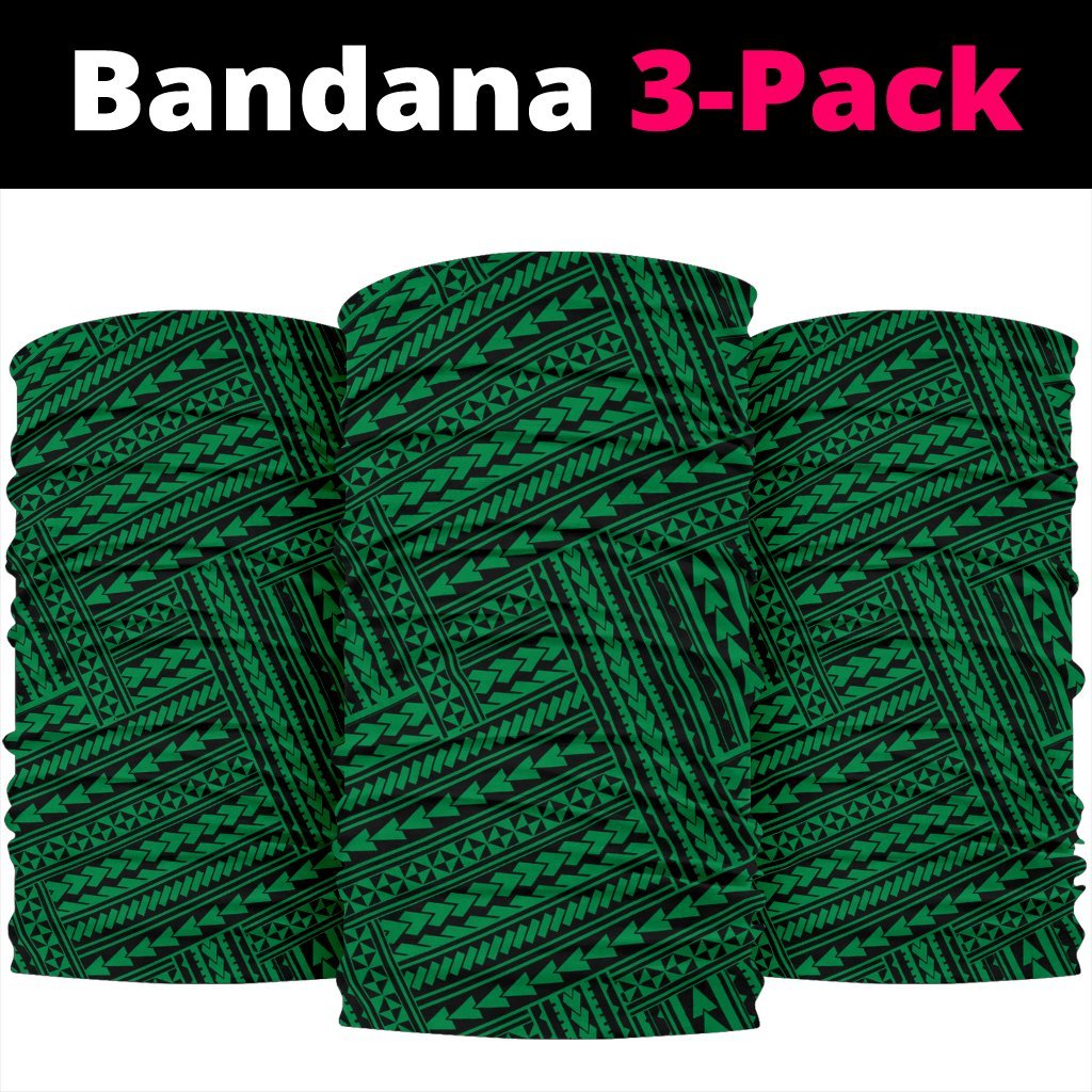 Polynesian Nation Green Bandana 3 - Pack - Polynesian Pride