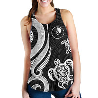 Yap Micronesian Women Racerback Tank - White Tentacle Turtle - Polynesian Pride