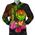 Tahiti Polynesian Personalised Men's Bomber Jacket - Hibiscus and Banana Leaves Reggae - Polynesian Pride