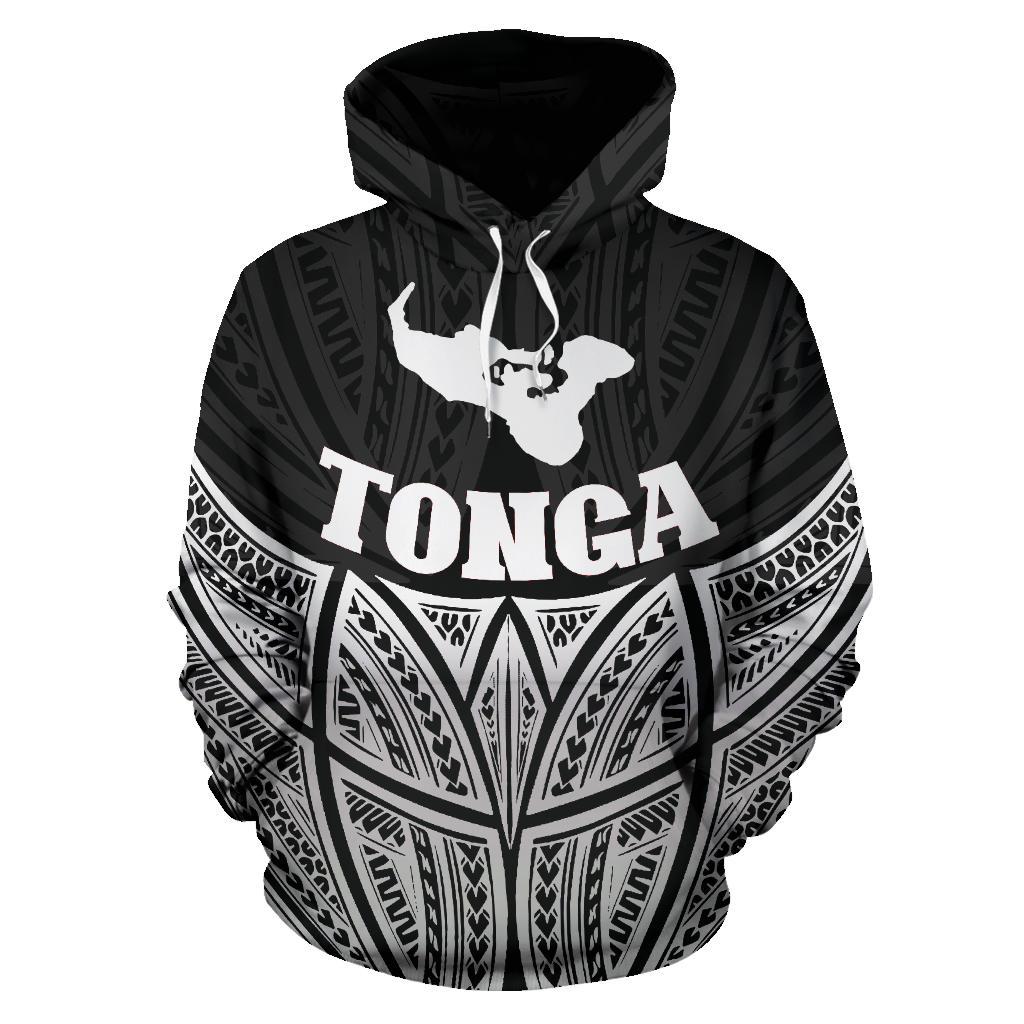 Tonga Polynesian Hoodie Black Pride Map nd Seal - Polynesian Pride