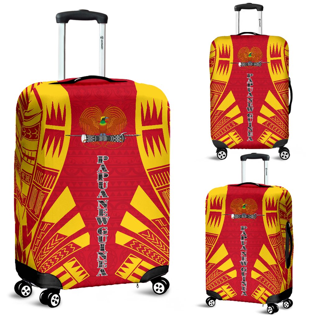 Papua New Guinea Luggage Cover - Polynesian Tattoo Flag Red-Yellow - Polynesian Pride