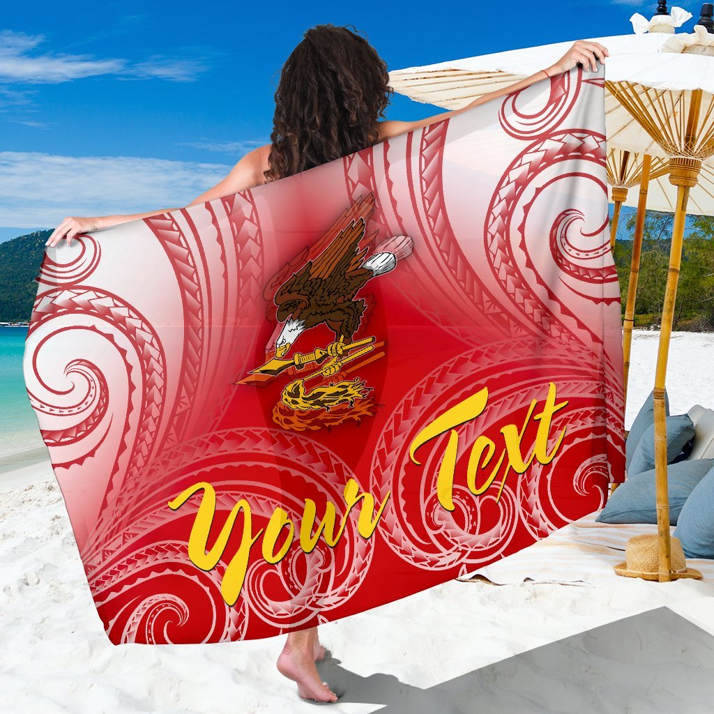 American Samoa Polynesian Custom Personalised Personalized Sarong - Bald Eagle (Red) One Style One Size Red - Polynesian Pride