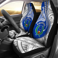 Pohnpei Car Seat Cover Kanaloa Tatau Universal Fit White - Polynesian Pride
