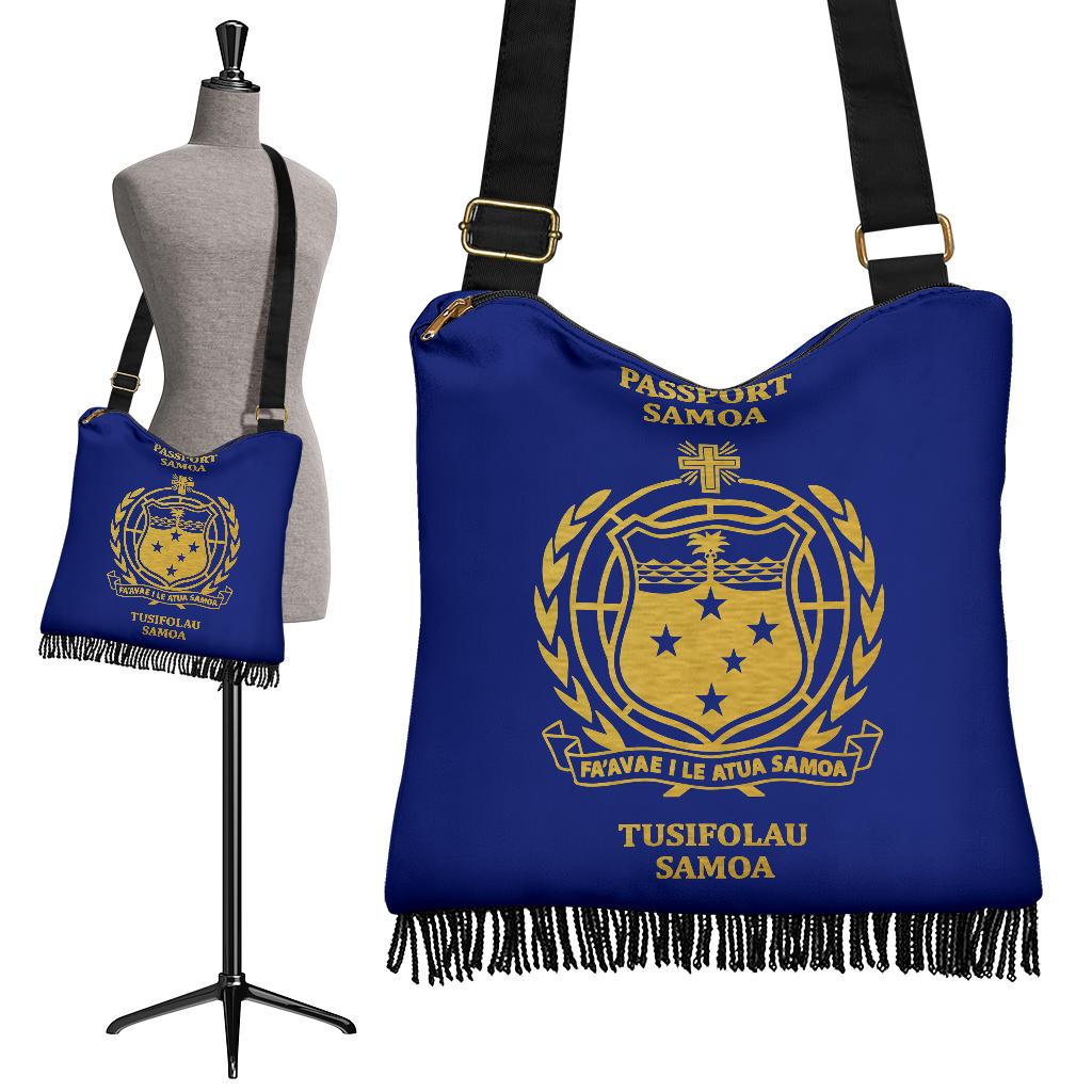 Samoa Passport Crossbody Boho Handbag Samoa One Size Blue - Polynesian Pride