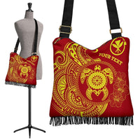 Hawaii Polynesian Personalised Crossbody Boho Handbag - Vintage Polynesian Turtle (Red) - Polynesian Pride