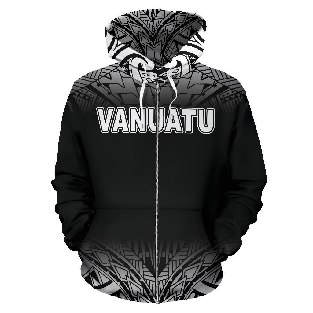 Vanuatu Polynesian Zip up Hoodie Black Fog - Polynesian Pride