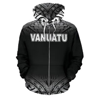 Vanuatu Polynesian Zip up Hoodie Black Fog - Polynesian Pride