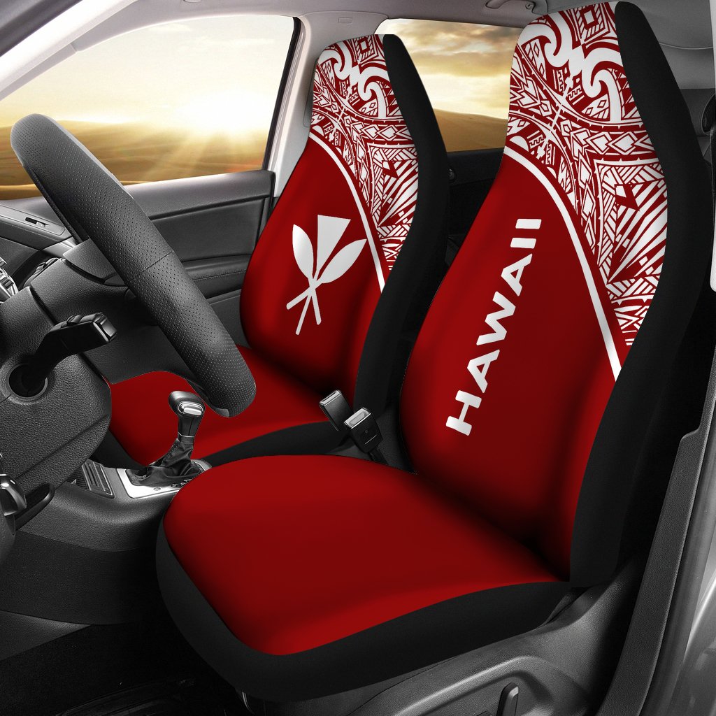 Hawaii Car Seat Covers - Hawaii Kanaka Maoli Polynesian Red Curve Universal Fit Red - Polynesian Pride