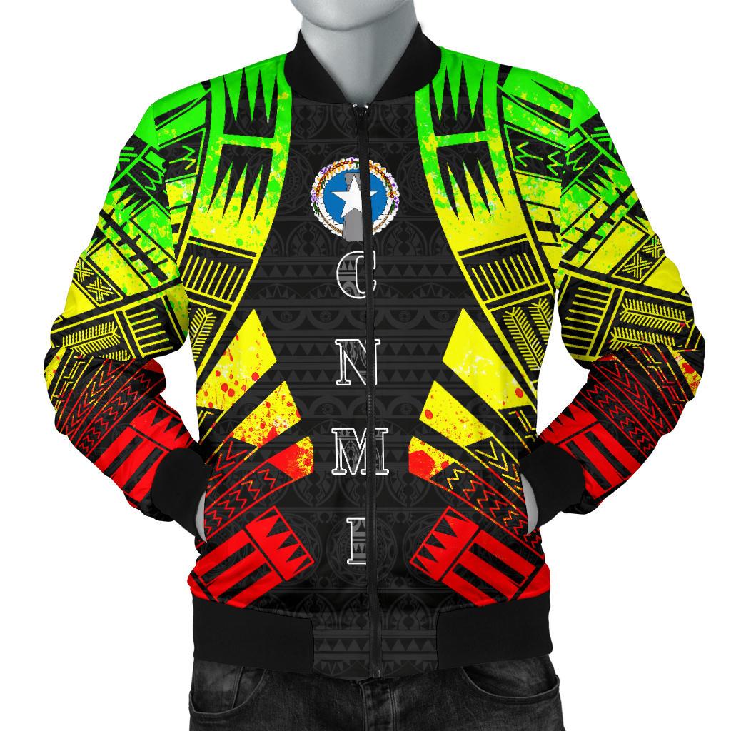 Northern Mariana Islands Men Bomber Jackets - Polynesian Tattoo Reggae Reggae - Polynesian Pride