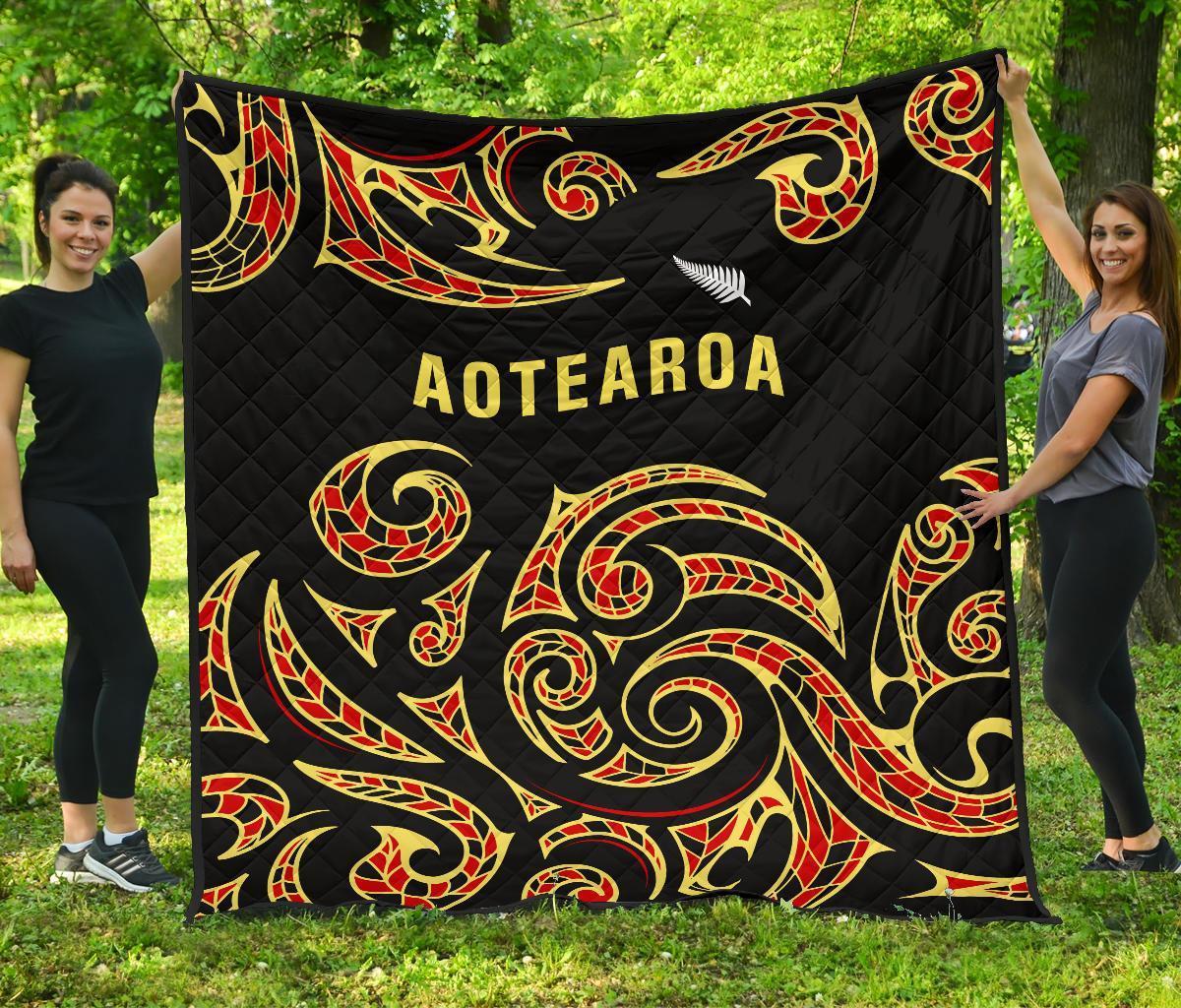 Aotearoa Premium Quilt Maori Black - Polynesian Pride