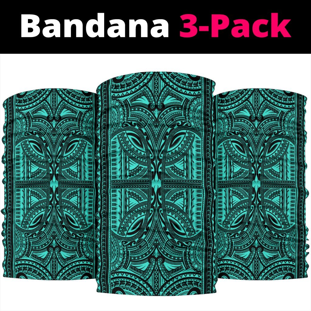 Polynesian Tribal Tatau Turquoise Unisex Bandana One Size Blue - Polynesian Pride