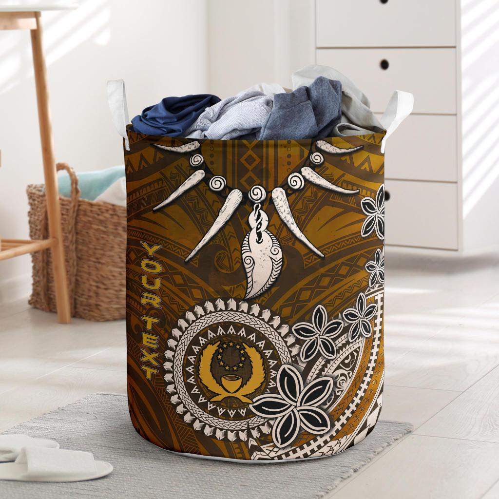 Pohnpei Custom Personalised Laundry Baskets - Polynesian Boar Tusk - Polynesian Pride