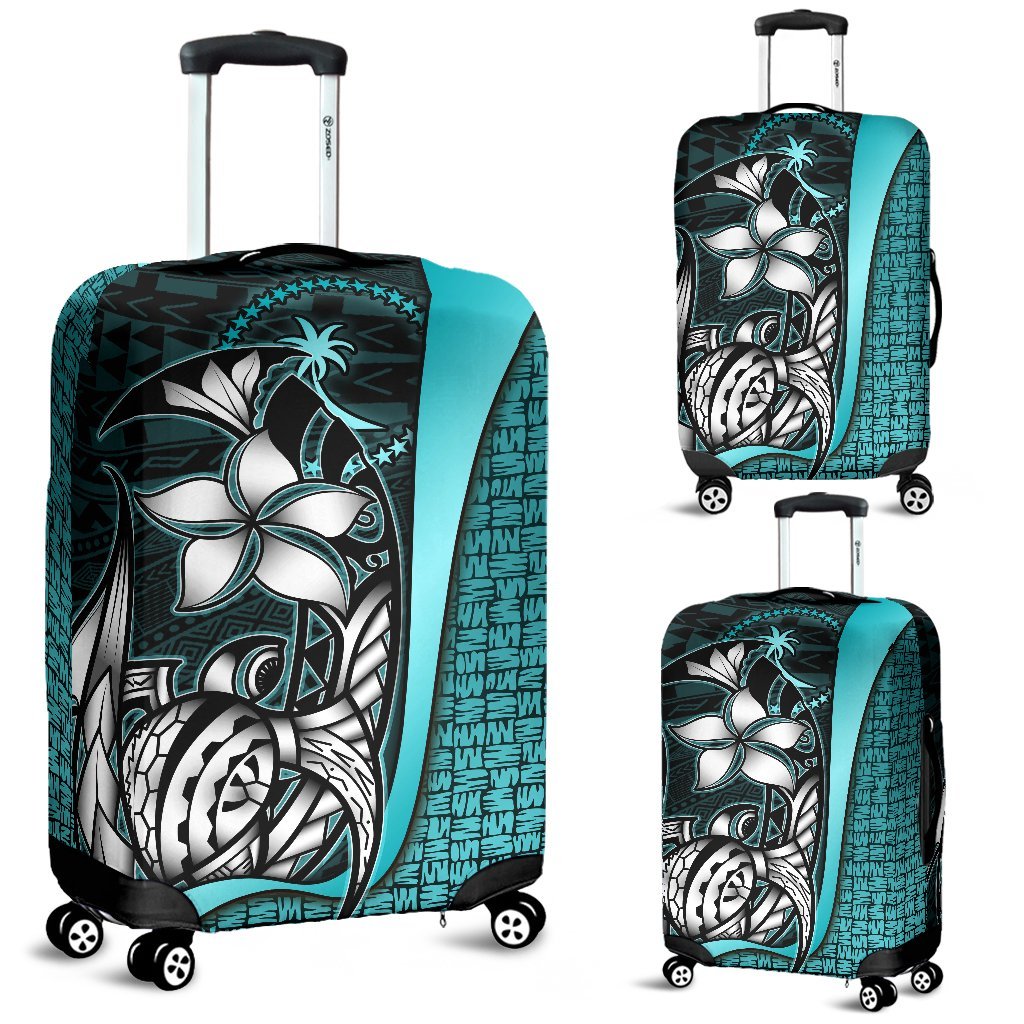 Chuuk Micronesian Luggage Covers Turquoise - Turtle With Hook Turquoise - Polynesian Pride