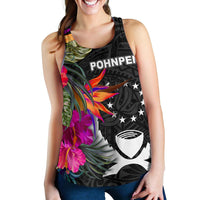 Pohnpei Women's Racerback Tank - Polynesian Hibiscus Pattern - Polynesian Pride