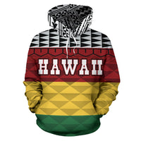 Hawaii All Over Hoodie Kanaka Maoli Version - Polynesian Pride