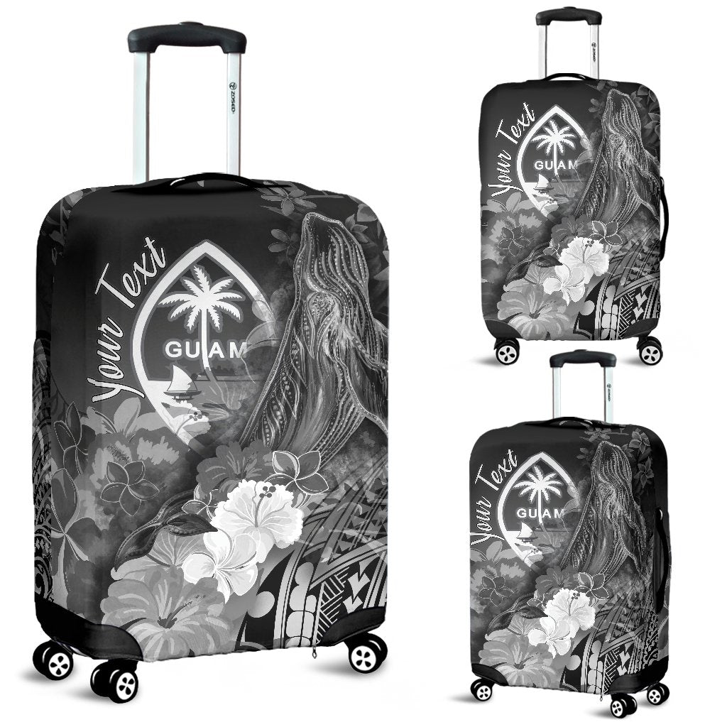Guam Custom Personalised Luggage Covers - Humpback Whale with Tropical Flowers (White) - Polynesian Pride