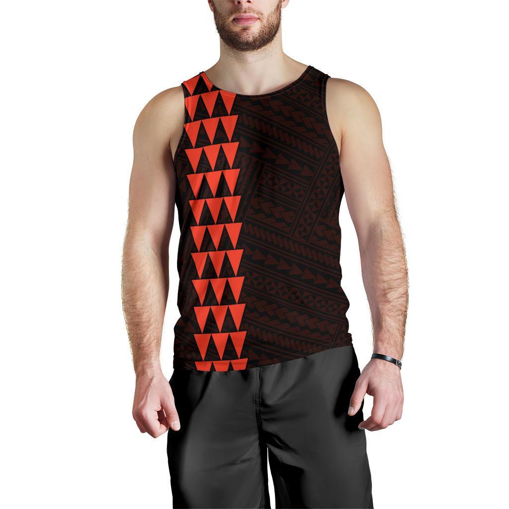 Hawaii Kakau Polynesian Coat Of Arms Personalized Men's Tank Top - Orange - Polynesian Pride