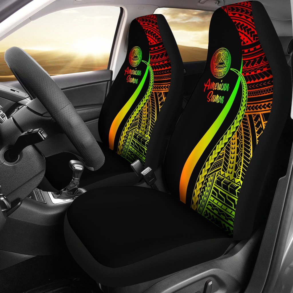 American Samoa Car Seat Covers - Reggae Polynesian Tentacle Tribal Pattern Universal Fit Reggae - Polynesian Pride