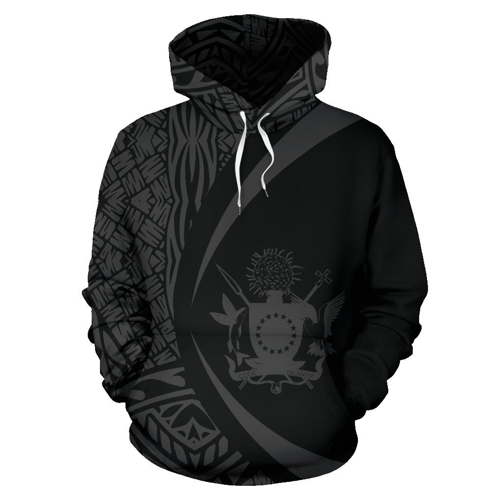 Cook Islands Polynesian Hoodie Circle Style 04 Unisex Black - Polynesian Pride